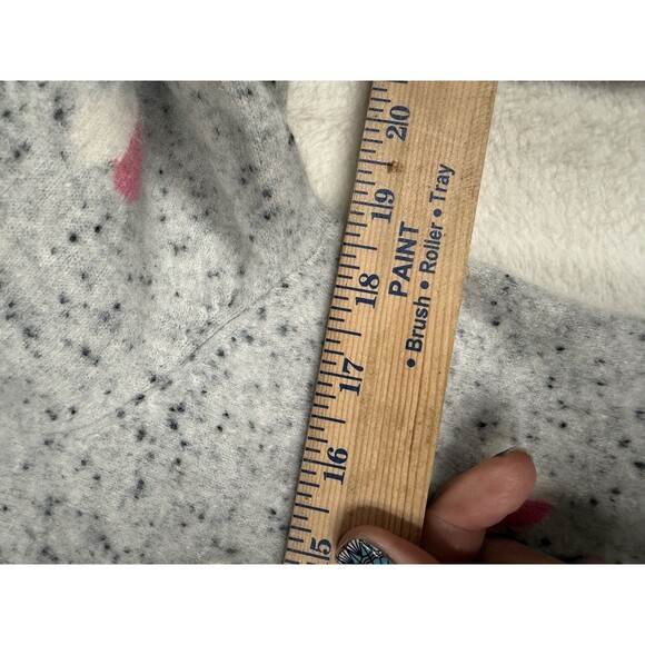 Talbots Sweater Women’s Size XL Gray Cashmere Speckled Heart Print - Picture 6 of 6